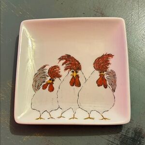 Creative coop stoneware chicken plate